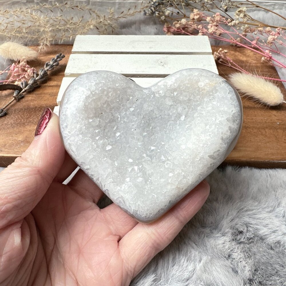 Agate Druzy Heart